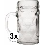 3 glazen bierpullen 1 liter