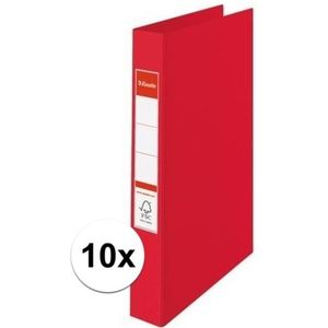 10x Ringband mappen/ordners 2 gaats A4 rood - Documenten/papieren opbergen/bewaren - Kantoorartikelen