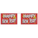 Luxe vlaggenlijn Happy New Year 9 meter - feestvlaggetjes / oud en nieuw