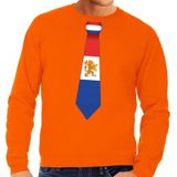 Oranje Holland stropdas sweater / trui heren - Oranje Koningsdag/ supporter kleding