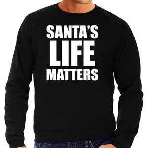 Santas life matters Kerst sweater / Kerst trui zwart voor heren - Kerstkleding / Christmas outfit