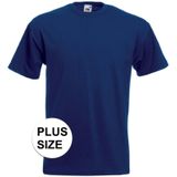 Set van 2x stuks grote maten basic navy blauw t-shirts voor heren - voordelige katoenen shirts - Herenkleding, maat: 3XL (46/58)