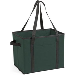 2x stuks auto kofferbak/kasten organizer tassen groen vouwbaar 34 x 28 x 25 cm - Vouwbaar - Auto opberg accessoires