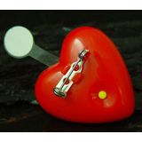 5x Hart broche met knipperlichtje - Rood hartje broche speldje 5 stuks - Valentijn decoratie speldjes