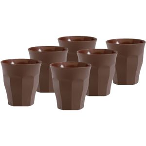 Set van 6x stuks espresso glazen bruin 90 ml Picardie - koffiekopjes van glas