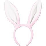 2x Diadeem met roze konijnen / hazen oren - Feest diadeem konijn / paashaas