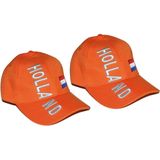 2x stuks oranje fan artikelen Baseball cap Holland voor supporters - voor volwassenen - Feestartikelen