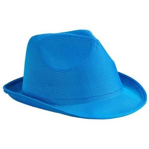 Trilby feesthoedje blauw voor volwassenen - Carnaval party verkleed hoeden