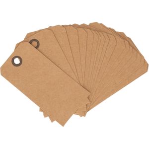 Cadeau tags/labels - kraftpapier/karton - 20x stuks - 7 x 4 cm - vastmaken met touw - kado etiketten