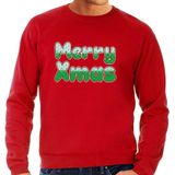 Merry xmas foute Kersttrui - rood - heren - Kerstsweaters / Kerst outfit