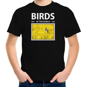 Dieren foto t-shirt Blauwborst vogel - zwart - kinderen - birds of the world - cadeau shirt Blauwborst vogels liefhebber - kinderkleding / kleding