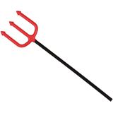 Duivel Trident/drietand vork - 51 cm - rood - plastic - Halloween verkleed accessoires