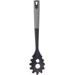 Kinvara Kookgerei pasta opscheplepel - zwart/grijs - kunststof - 34 cm - Keukengerei
