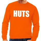 HUTS tekst sweater oranje heren - heren trui HUTS - oranje kleding