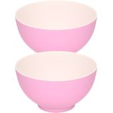 8x stuks onbreekbare kunststof/melamine roze dessert schaaltje Dia 14 x H 7.5 cm voor outdoor/camping/picknick/strand