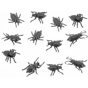 Chaks nep kever/insecten mix ophangbaar - 6 cm - zwart - 12x - decoratieve griezel beestjes