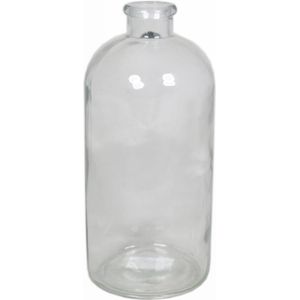 Glazen vaas/vazen1600 ml met smalle hals 11 x 20 cm - Bloemenvazen van glas