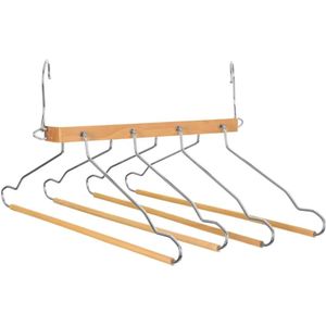 Luxe kledinghanger/broekhanger voor 4 broeken/shirts 42 x 45 cm - Kledingkast hangers/kleerhangers/broekhangers
