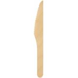 Biopak wegwerp messen - 50x - hout bestek - 16 cm - bio/eco/milieubewust