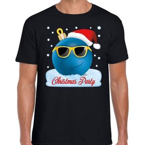 Fout Kerst shirt / t-shirt - Christmas party met coole kerstbal - zwart voor heren - kerstkleding / kerst outfit