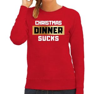 Foute Kersttrui / sweater - Christmas dinner sucks - kerstdiner - rood voor dames - kerstkleding / kerst outfit