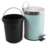 MSV Prullenbak/pedaalemmer - metaal - mintgroen - 3 liter - 17 x 25 cm - Badkamer/toilet