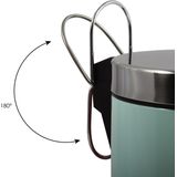 MSV Prullenbak/pedaalemmer - metaal - mintgroen - 3 liter - 17 x 25 cm - Badkamer/toilet