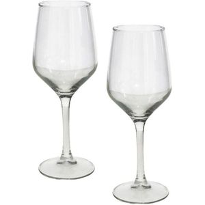 12x Stuks wijnglazen transparant 420 ml - Wijnglas voor rode en witte wijn op voet