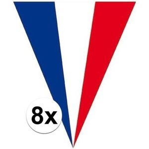 8x Frankrijk vlaggenlijnen 5 meter