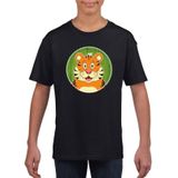 Kinder t-shirt zwart met vrolijke tijger print - tijgers shirt - kinderkleding / kleding