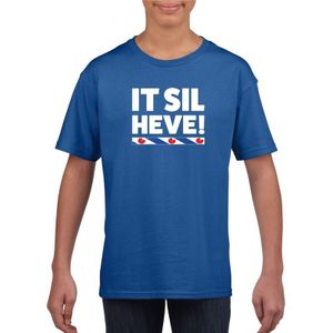 Blauw t-shirt met Friese uitspraak It Sil Heve voor jongens en meisjes - Fryslan elfstedentocht shirts