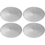 12x stuks ronde placemats zilver polypropeen 38 cm - Placemats/onderleggers - Tafeldecoratie