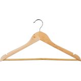 Set van 24x stuks houten kledinghangers 45 x 23 cm - Kledingkast hangers/kleerhangers