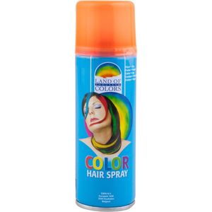 Carnaval verkleed haar verf/spray fluor oranje 111 ml