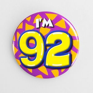 Button 92 jaar leeftijd decoratie - Verjaardag feest versiering