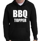 BBQ topper barbecue hoodie zwart - cadeau sweater met capuchon voor heren - verjaardag / vaderdag kado