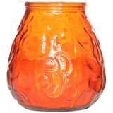 6x Oranje lowboy tafelkaarsen 10 cm 40 branduren - Kaars in glazen houder - Horeca/tafel/bistro kaarsen - Tafeldecoratie - Tuinkaarsen