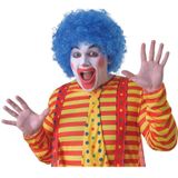 Voordelige blauwe clownspruik voor volwassenen