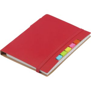 Pakket van 1x stuks schoolschriften/notitieboeken A6 gelinieerd - rood - Inclusief pen