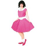 Rock n roll jaren 50 verkleed jurk roze met wit