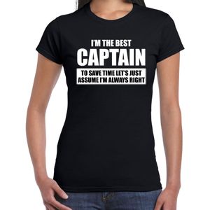 I'm the best captain - always right t-shirt zwart dames - Cadeau verjaardag kapitein - kado kapiteins