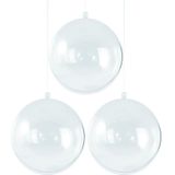15x Transparante hobby/DIY kerstballen 7 cm - Knutselen - Kerstballen maken hobby materiaal/basis materialen