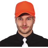 Guirca Carnaval baseballcap petje - fluor oranje - verkleed accessoires - volwassenen - Eighties/disco/foute party/Glamour