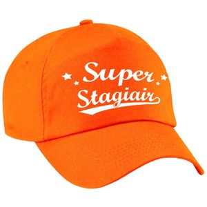 Super stagiair cadeau pet / baseball cap oranje voor heren - bedankt kado voor een stagiair