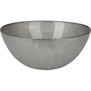 Decoratie schaal/fruitschaal - D28 cm - zilver - glas - rond