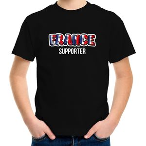 Zwart France fan t-shirt voor kinderen - France supporter - Frankrijk supporter - EK/ WK shirt / outfit