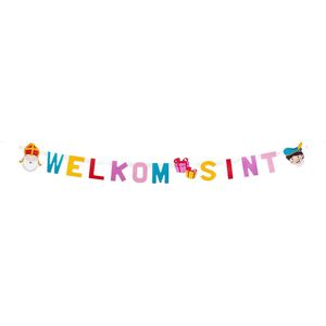 Letterslingers Welkom Sint feest  150 cm - Sinterklaasfeest  decoratie slinger