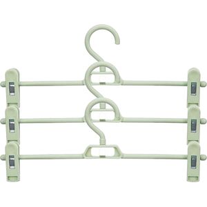 Kipit - broeken/rokken kledinghangers - set 8x stuks - groen - 32 cm - Kledingkast hangers/kleerhangers/broekhangers