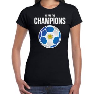Uruguay WK supporter t-shirt - we are the champions met Uruguayaanse voetbal - zwart - dames - kleding / shirt