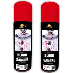 2x stuks kunstbloed spray voor lichaam en kleding 75 ml - Horror - Halloween nep bloed